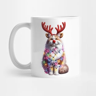 Christmas Red Nose Turkish Van Cat Mug